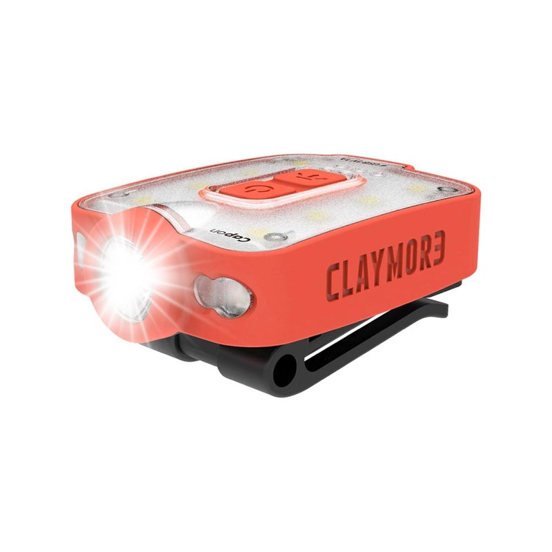 Claymore Capon 40B Red Clip-On Cap Light â€“ USB-C Rechargeable 230LM LED Headlamp | 3 Light Modes 180Â° Adjustable Beam IP54 Water Resistant Up to 12 Hrs Runtime for Camping, Running, Outdoor - Image 1